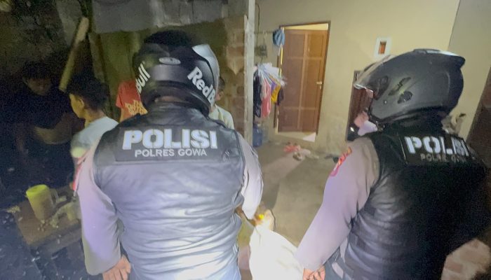 Respon Aduan Warga, Tim Perintis Presisi Polres Gowa Tertibkan Pesta Miras di Jalan Pallantikang