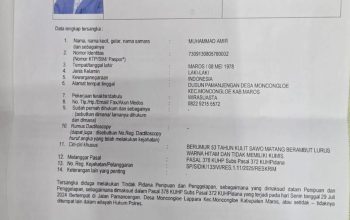 Polres Maros Terbitkan Surat DPO Terhadap Mantan Kades Moncongloe Maros