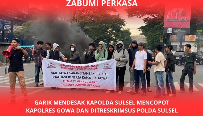 Puluhan Aktivis Garik Gelar Aksi di Pettarani: Desak Evaluasi Kinerja Kapolres Gowa dan Penindakan Tambang Ilegal