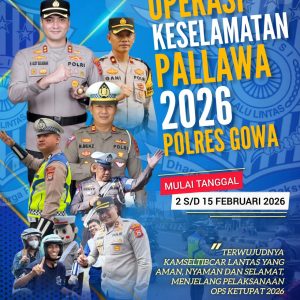 Operasi Keselamatan Pallawa 2026 Polres Gowa Resmi di Gelar Mulai 2 Hingga 15 Februari 2026
