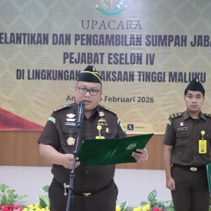Pelantikan dan Pengambilan Sumpah Jabatan Esselon IV di Lingkungan Kejaksaan Tinggi Maluku