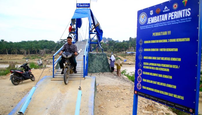 Jembatan Gantung Lubuk Sidup Pulihkan Nadi Ekonomi dan Mobilitas di Aceh Tamiang